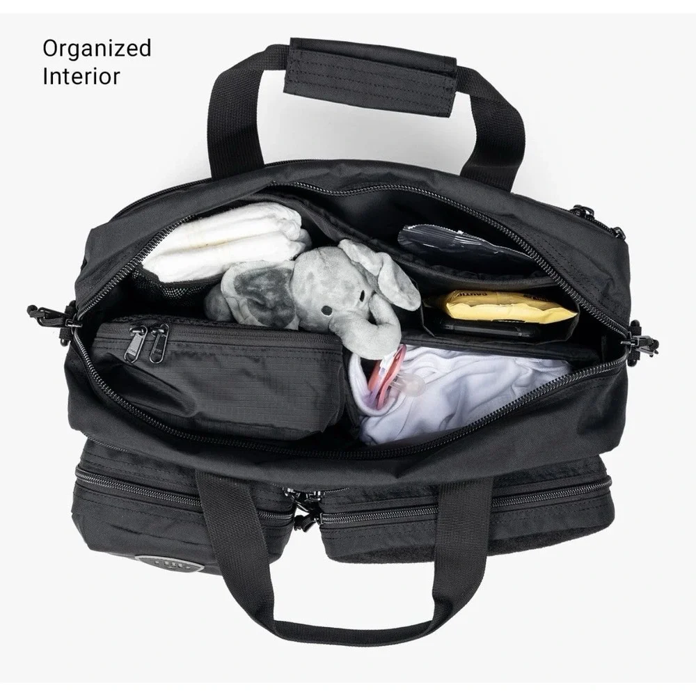 4th Gen Tactical Bay Gear TBG Deuce 4.0 Diaper Bag Dad Black With Changing Mat